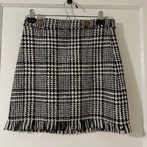 Zara Tweed mini skirt with fringe detail